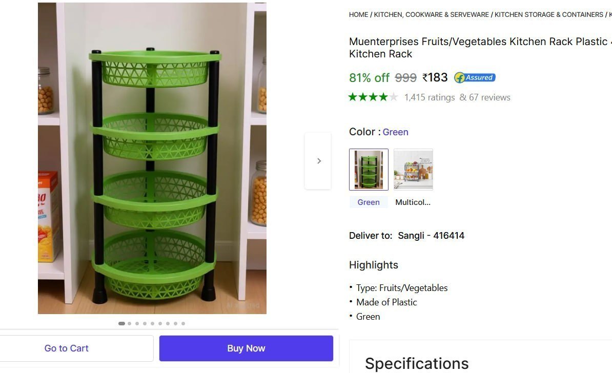 Muenterprises Fruits/Vegetables Kitchen Rack Plastic 4Layer Multi-purpose Kitchen Storage Basket Kitchen Rack Price in India - Buy Muenterprises Fruits/Vegetables Kitchen Rack Plastic 4Layer Multi-pur