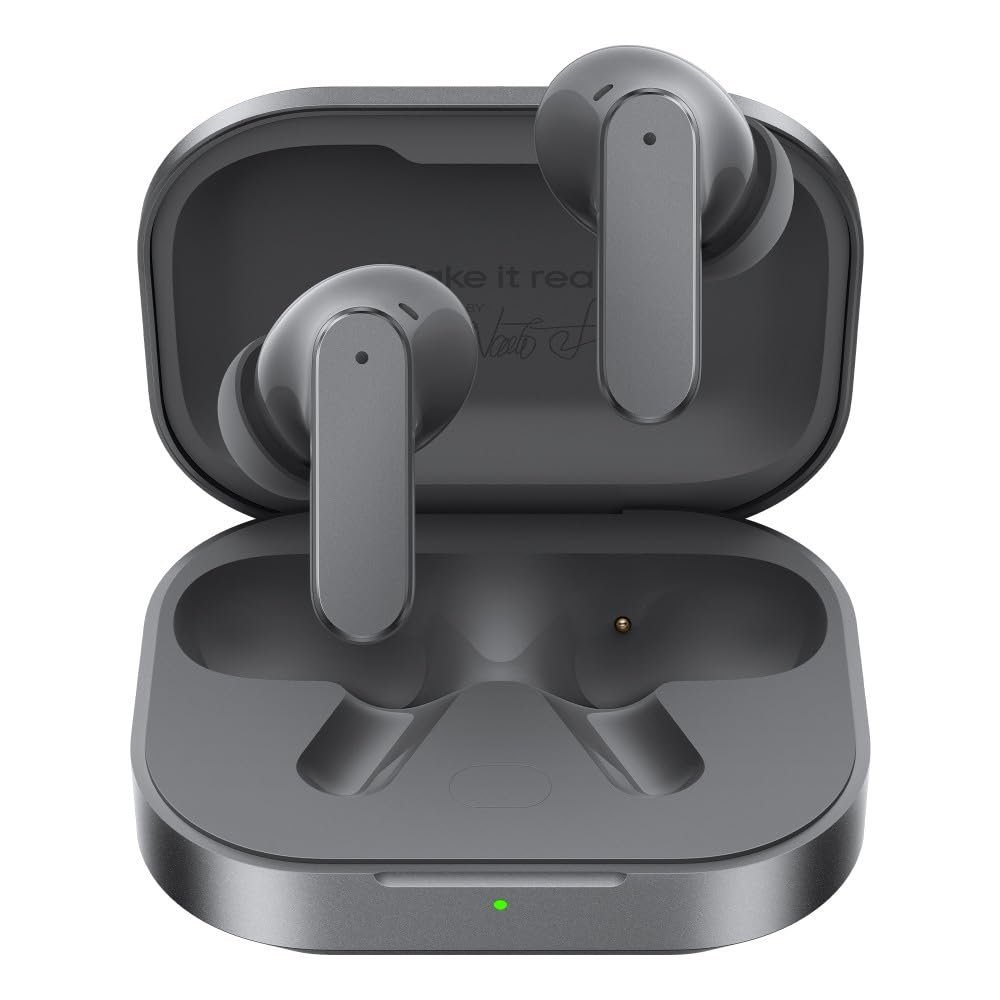 realme Buds Air 8,11mm+6mm Dual Dynamic Bass Drivers,58Hrs Playtime, 55dB ANC,6 Mic ENC, 45ms Low Latency, 360° Spatial Audio, Hi-Res LHDC, IP55 Dust & Water Resistant, BT V5.4 (Master Grey)