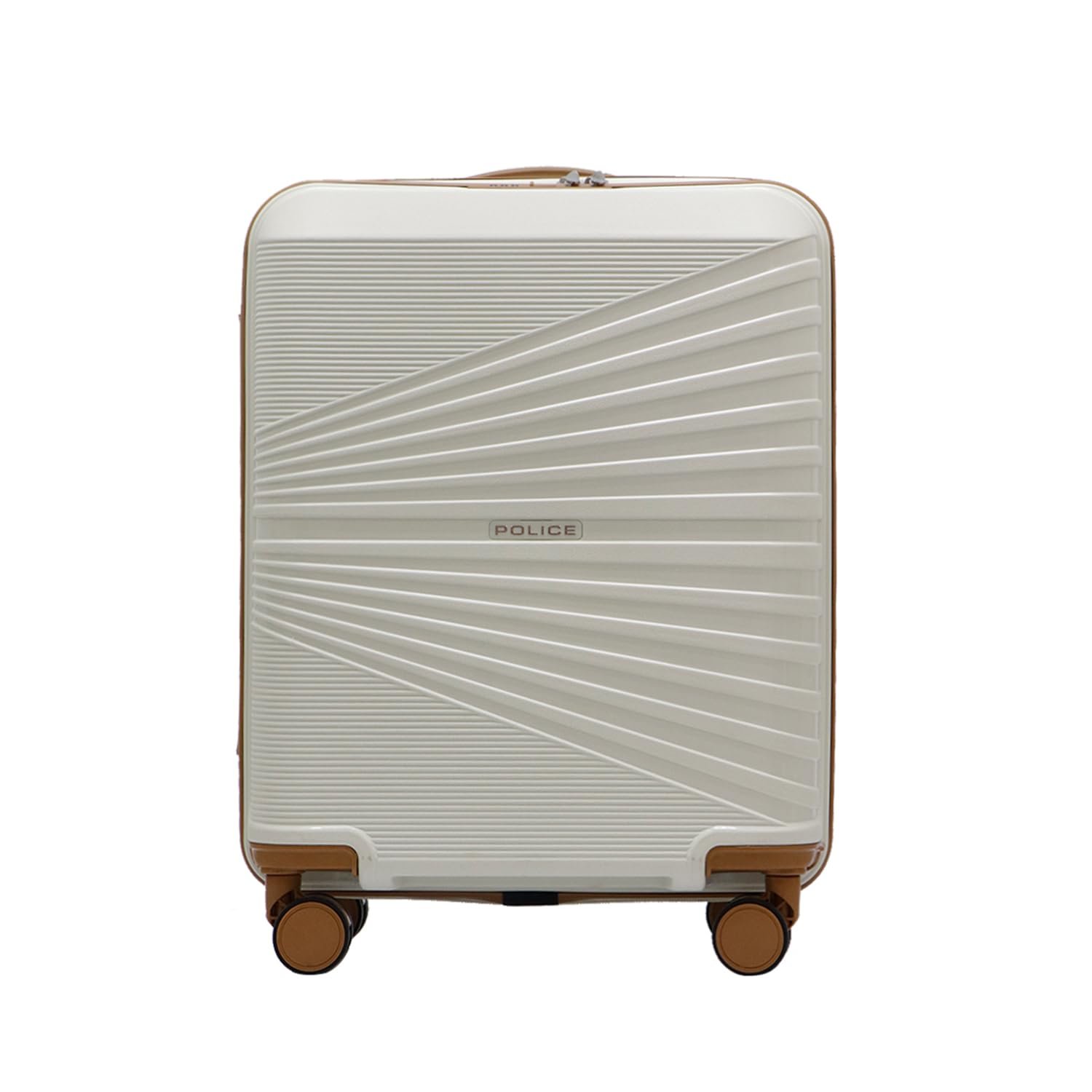 Police Origine Cabin Trolley | 65L Capacity TSA Lock 8 Smooth 360° Spinner Wheels Telescopic Handle PP Hard Shell | Lightweight 20" Cabin Luggage for Travel & Weekend Trips (Beige/TAN)