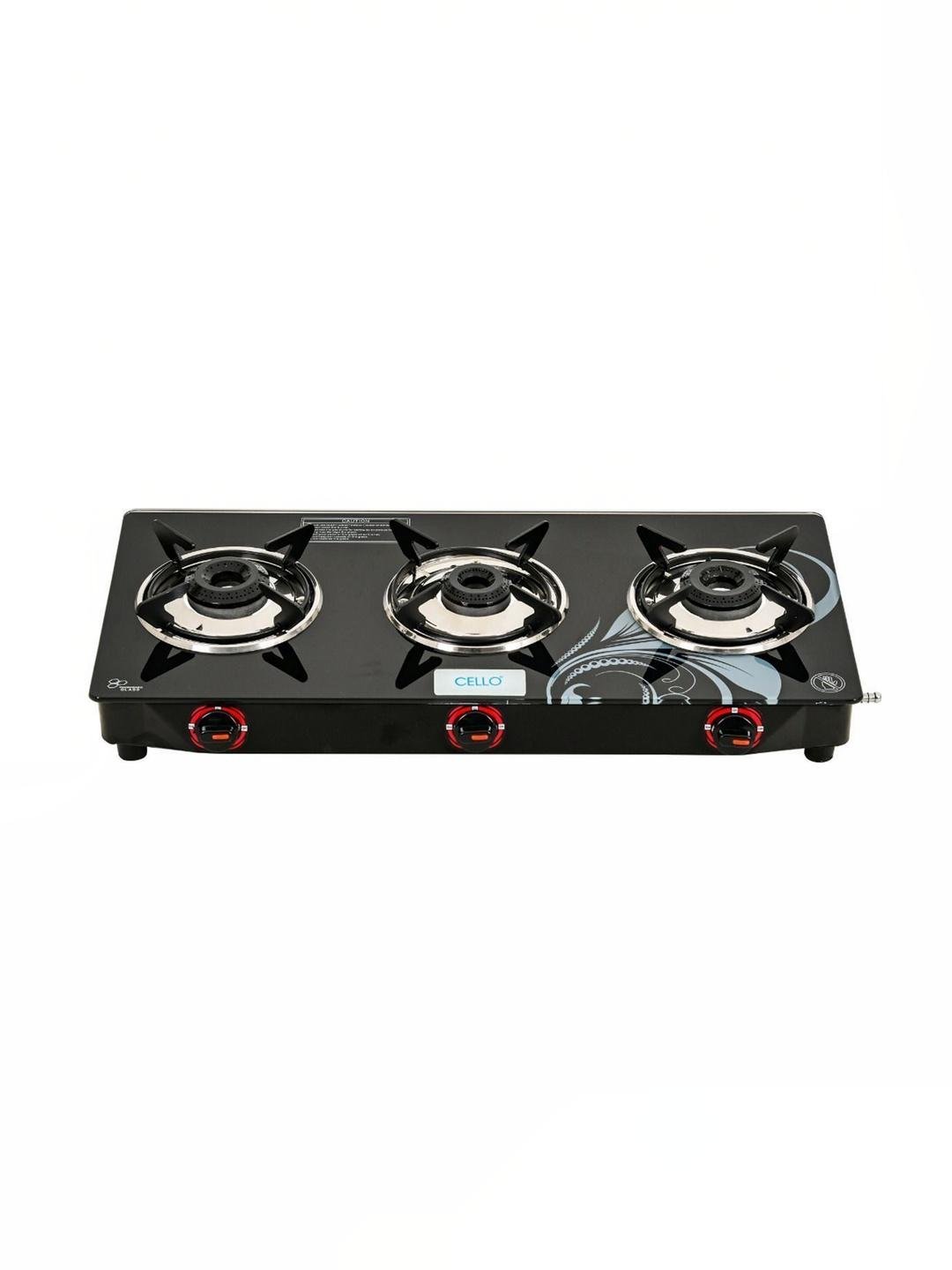 Buy Cello Black Glass Top 3 Burner Automatic Gas Stove -  - Home for Unisex