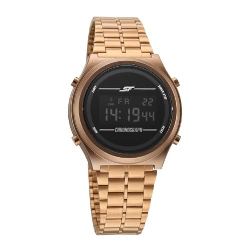 Sonata SF Cirqle Quartz Black Colour Round Dial Men's Digital Watch | Stainless Steel Strap Material | Water Resistant Watch - 77162PM04W