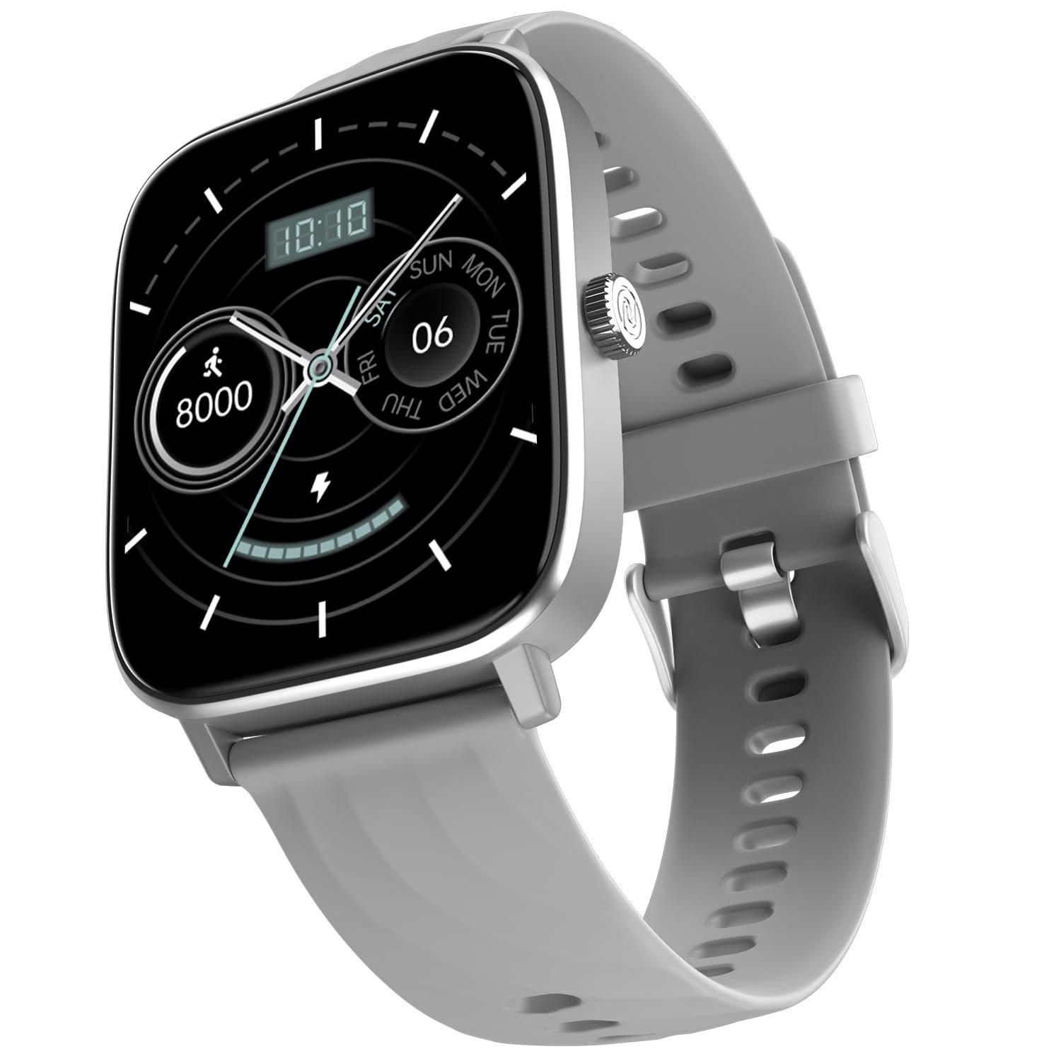 Noise Quad Call 1.81" Display, Bluetooth Calling Smart Watch, AI Voice Assistance, 160+Hrs Battery Life, Metallic Build, in-Built Games, 100 Sports Modes, 100+ Watch Faces (Silver Grey)