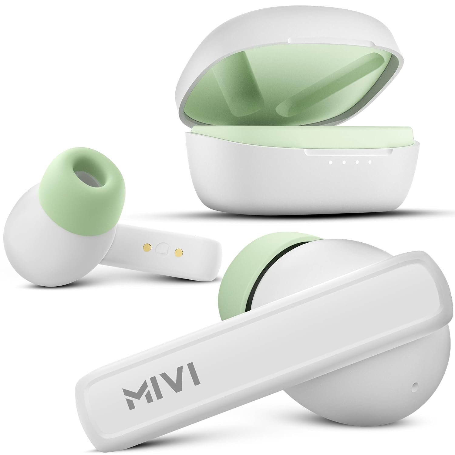 Mivi DuoPods Sync in Ear Earbuds | 60H Playtime Bluetooth Earphones Wireless | Earbuds ENC for Clear Calls | 13mm Drivers Ear Buds Wireless | Gaming Mode | BT 5.3 TWS ENC Earbuds Style | Earpods