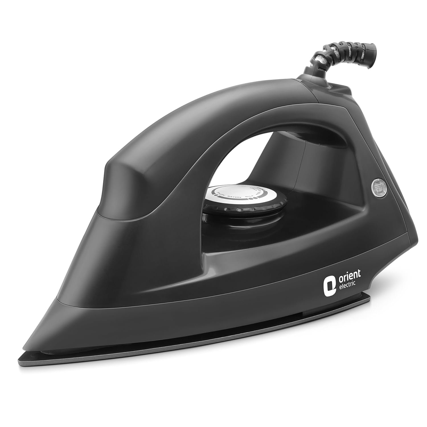 Orient Electric Fabriglide 1000W Electric Dry Iron for Clothes with German Weilburger Soleplate | Multi-Fabric Temperature Control | Uniform Heating | 2-Year Warranty by Orient| Black & Grey