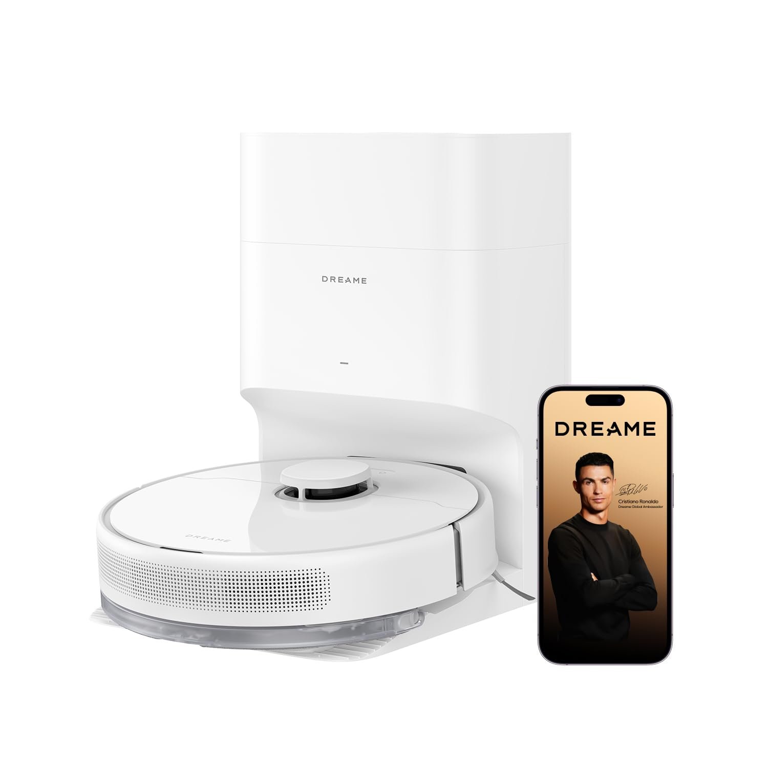 DREAME D10 Plus Gen 2 Robot Vacuum and Mop, Self-Emptying with 90-Day Dust Storage, 6,000Pa Suction for Carpets & Pet Hair, LiDAR Smart Navigation, 285-Min Runtime, Multi-Floor Mapping, White