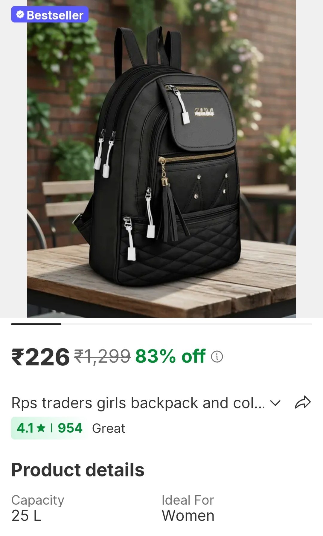 RPS TRADERS Girls backpack and collage use full and school tervels for girls 25 L Backpack Price in India - Buy RPS TRADERS Girls backpack and collage use full and school tervels for girls 25 L Backpa