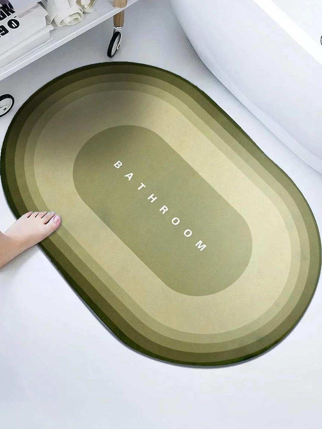 Buy Cortina Green Printed Non Slip Bath Mat -  - Home for Unisex