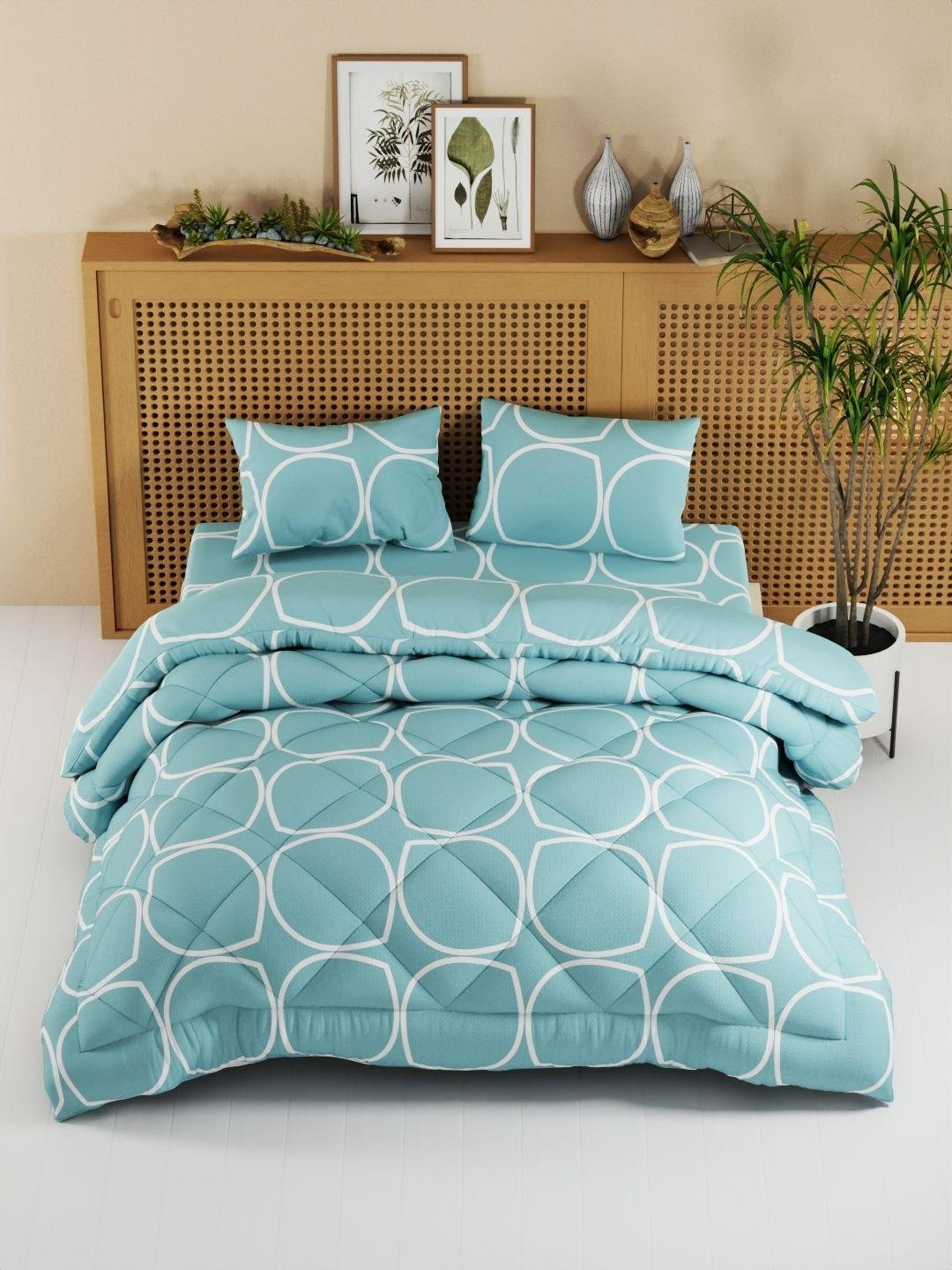 Buy KOPA Blue & White Geometric Other 4 Piece Double King Regular Bedding Set -  - Home for Unisex