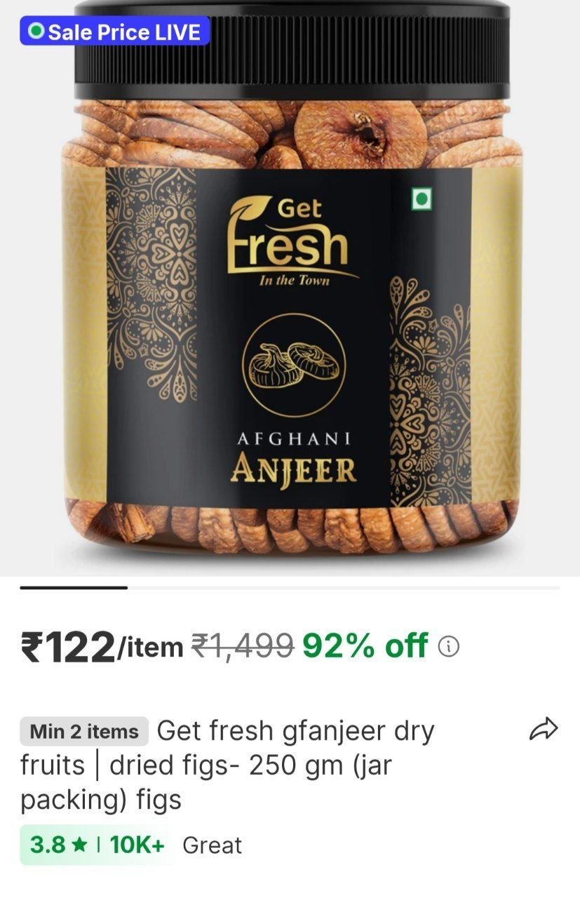 Get Fresh GFAnjeer Dry Fruits | Dried Figs- 250 gm (Jar Packing) Figs Price in India - Buy Get Fresh GFAnjeer Dry Fruits | Dried Figs- 250 gm (Jar Packing) Figs online at Shopsy.in