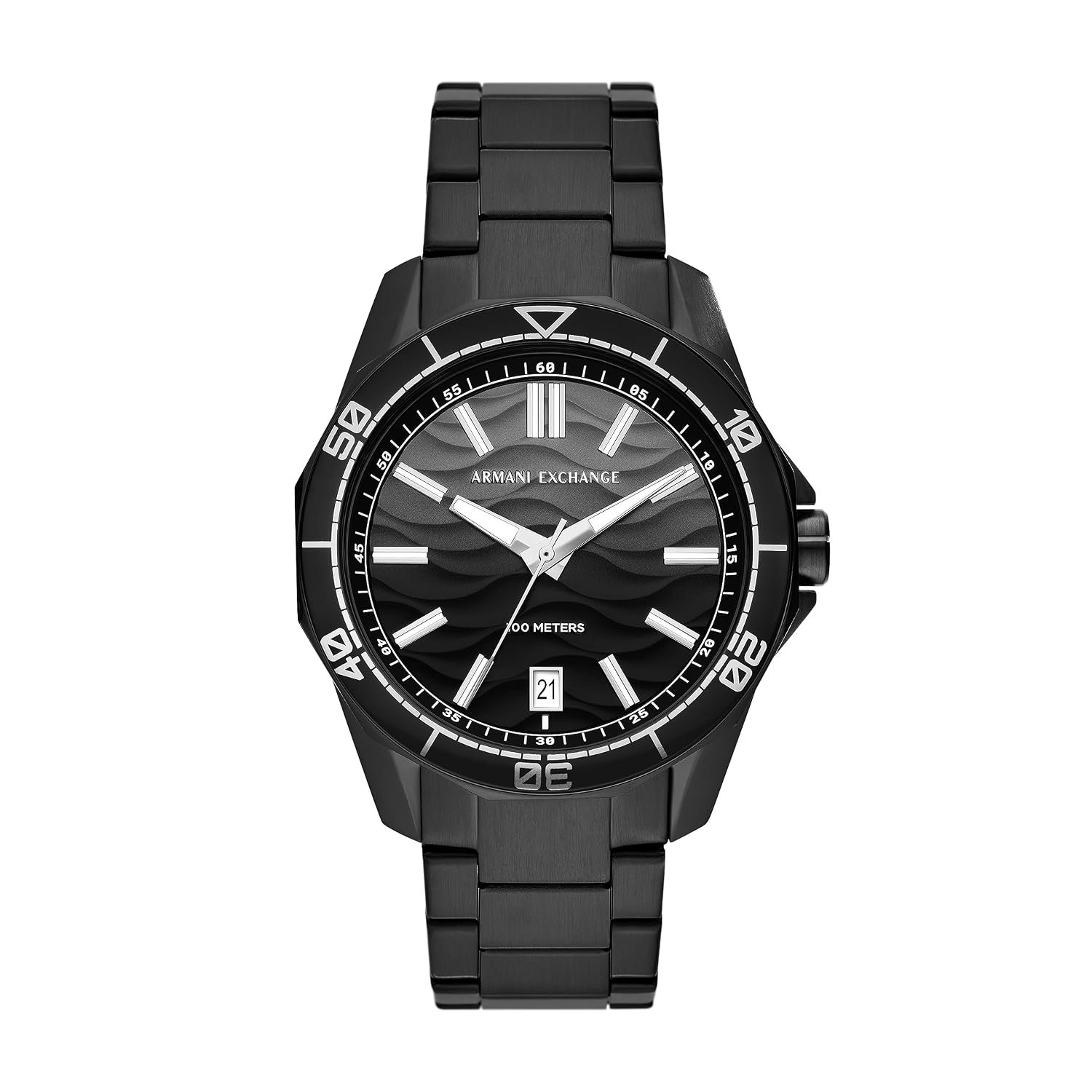 Armani Exchange Stainless Steel Analog Gray Dial Men Watch-Ax1952, Black Band