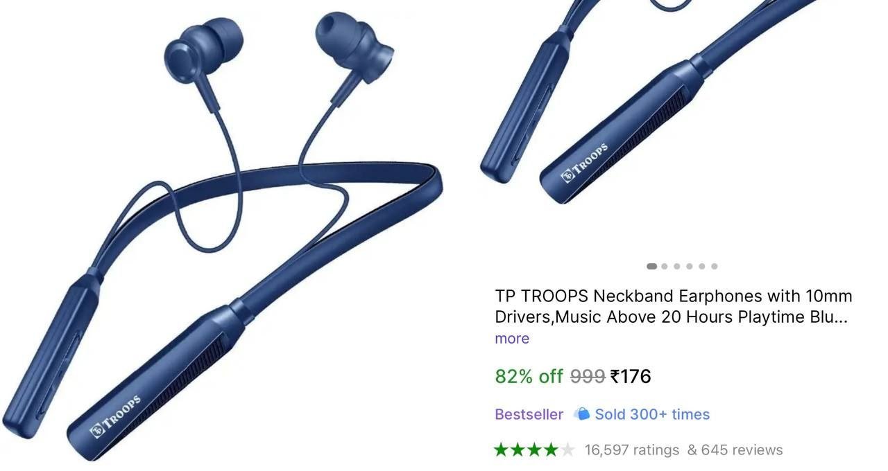 TP TROOPS Neckband Earphones with 10mm Drivers,Music Above 20 Hours Playtime Bluetooth & Wired Headset Price in India - Buy TP TROOPS Neckband Earphones with 10mm Drivers,Music Above 20 Hours Play
