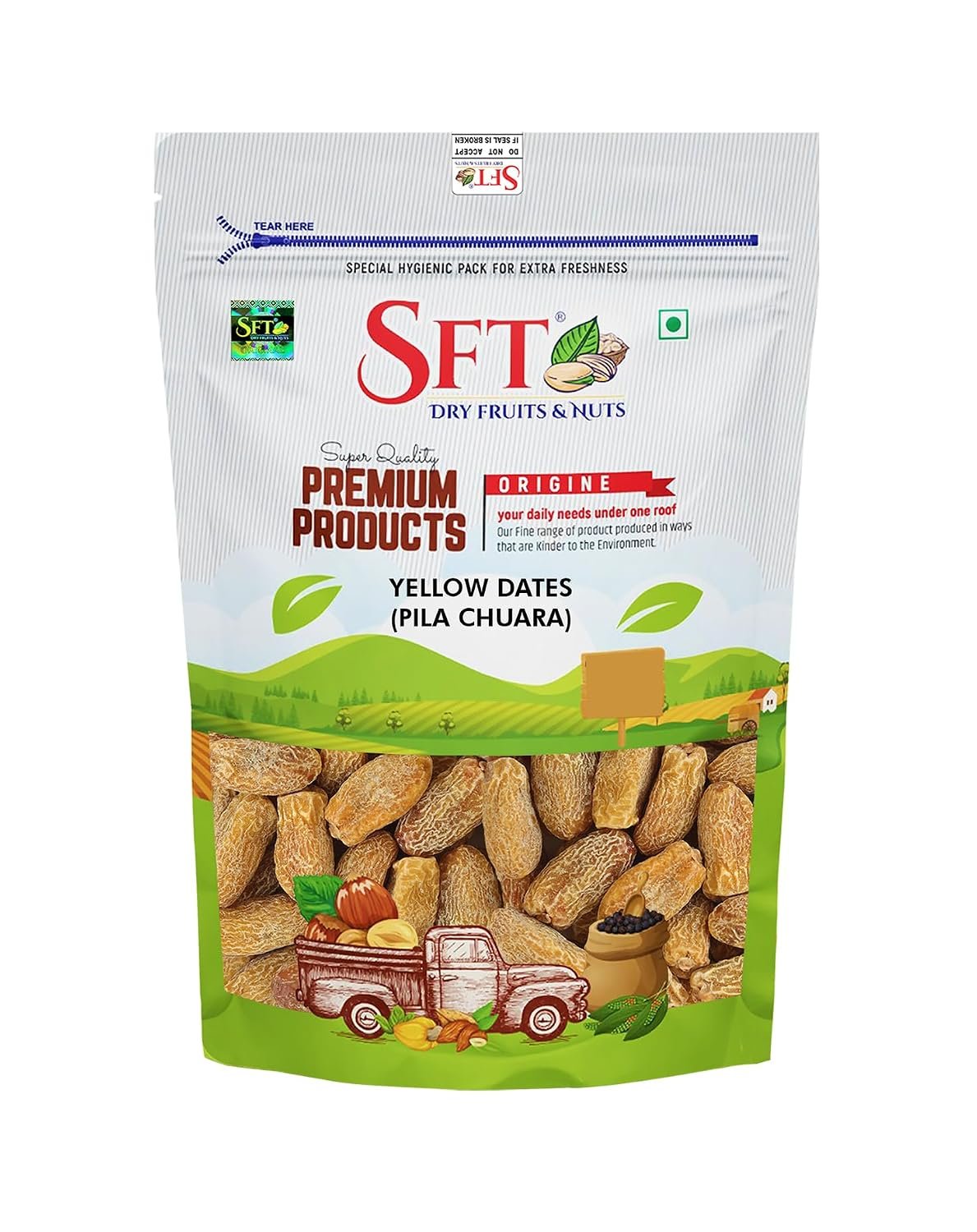 SFT Yellow Dates Dry/Sukha Khajoor (Pila Chuara) 1 Kg