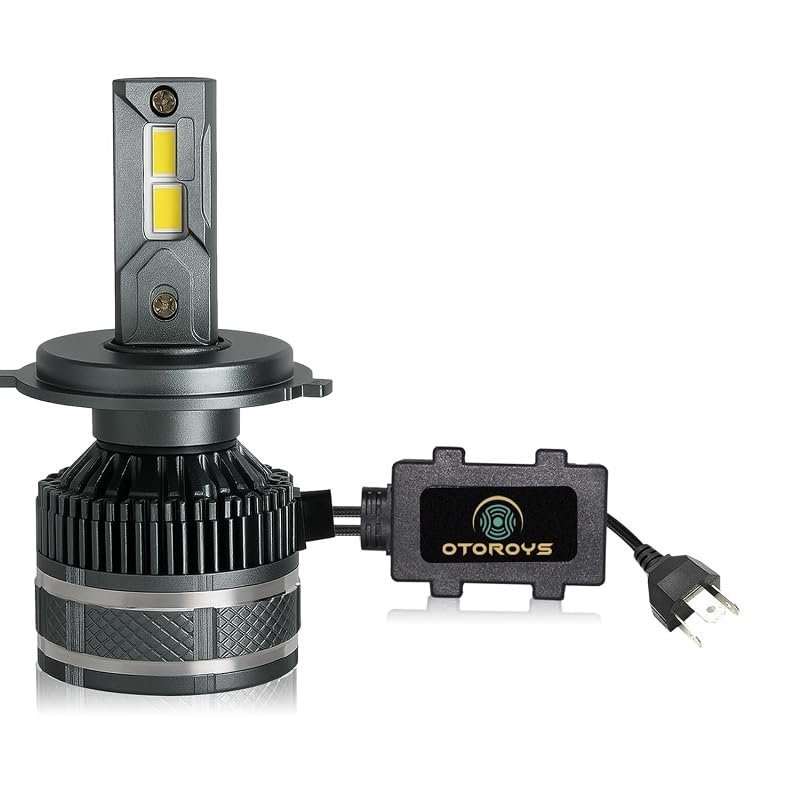 OTO2EYE 1 YEAR WARRANTY Ultra Bright H4 Fitting 120 Watt LED Headlight Bulb|High And Low Beam|Lens Projector Headlamp Bulb With Cooling Fan For All Bikes & Scooters, White
