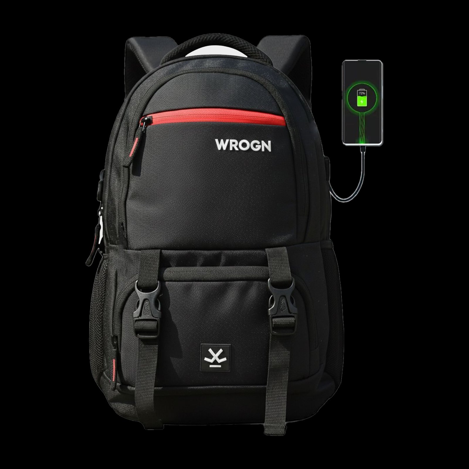 wrogn ashper unisex usb port rain cover 40 l laptop backpack