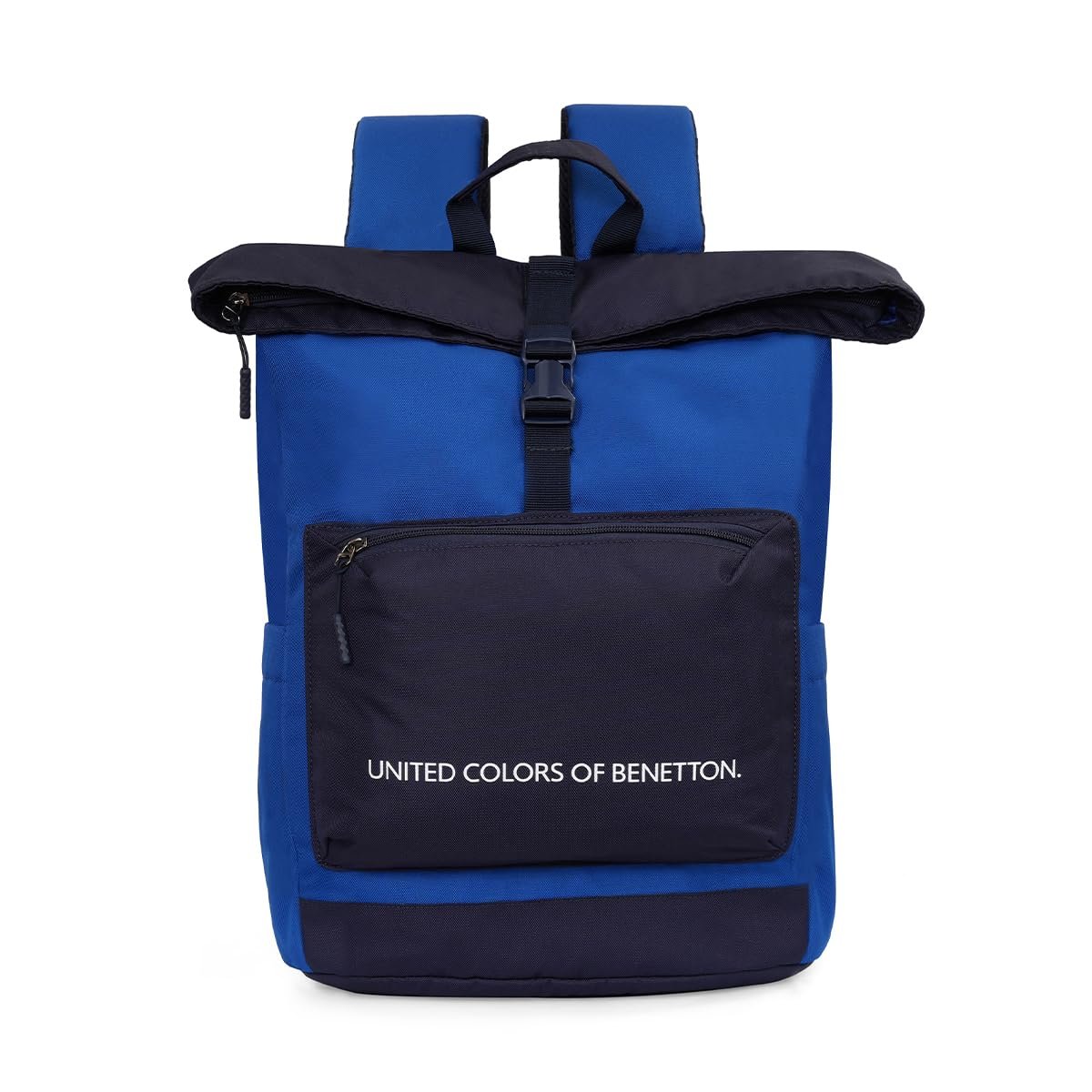 United Colors of Benetton Grand Slam 30L Roll-Top Backpack, Fits 14-inch Laptop, Secure Buckle Closure, for Travel & Gym, with 1-Year Warranty