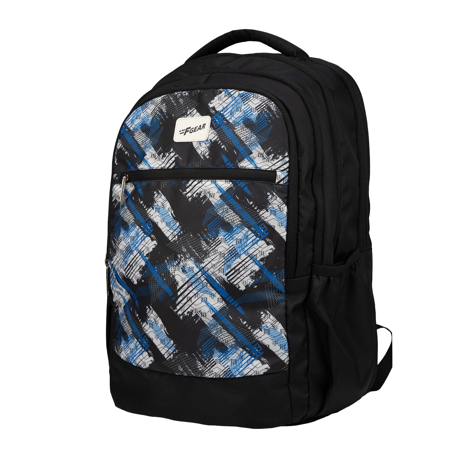 F Gear Arashi Black 35L School Backpack|4 Compartments, 1 Front Pocket & water Bottle Holders|Laptop Sleeve|Ergonomic, Lightweight & Durable Design|Ideal for School, College, Work, Travel &