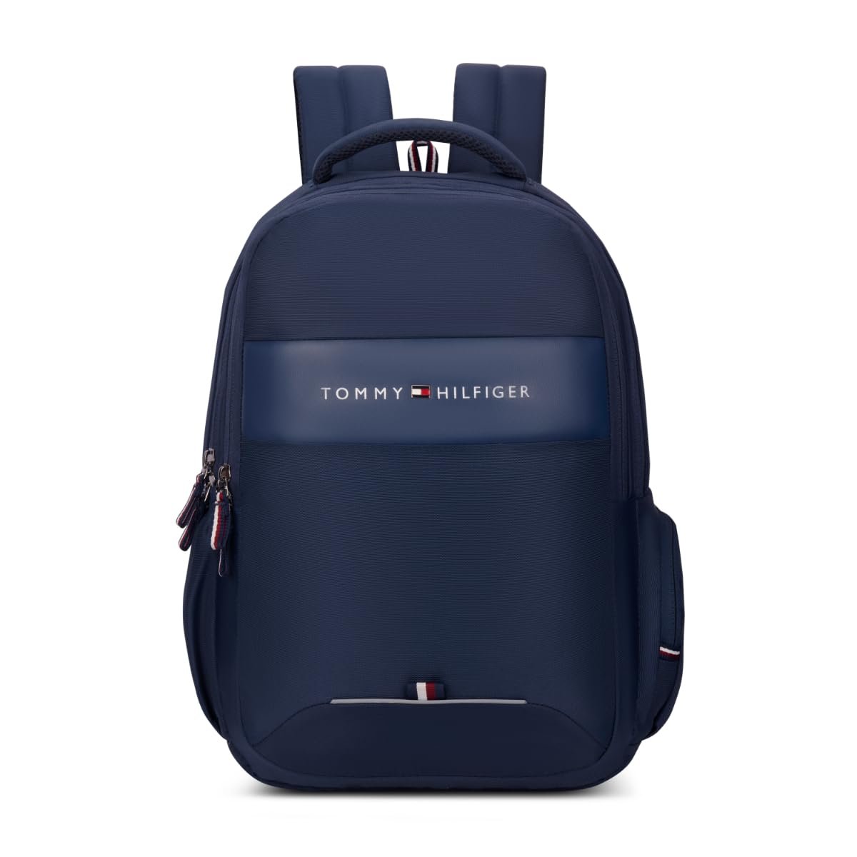 Tommy Hilfiger Unisex Backpack Blackburn - Granite Grey+Black | Water-Resistant | Padded Laptop Sleeve | Trolley Holder | Stylish & Trendy Backpack For Daily Use, Office, Work & Travel | 20L C