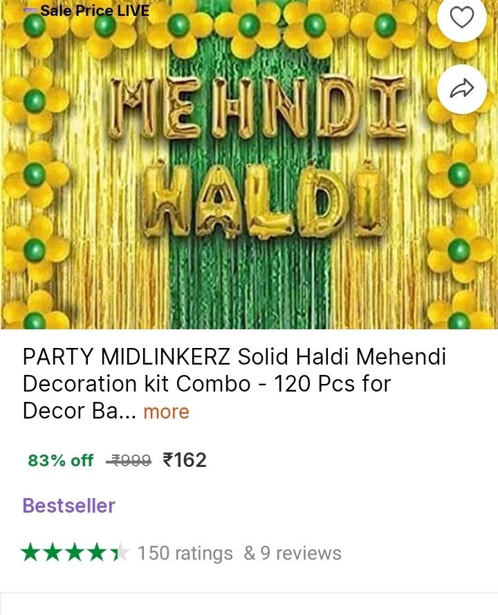 PARTY MIDLINKERZ Solid Haldi Mehendi Decoration kit Combo - 120 Pcs for Decor Balloon Price in India - Buy PARTY MIDLINKERZ Solid Haldi Mehendi Decoration kit Combo - 120 Pcs for Decor Balloon online 