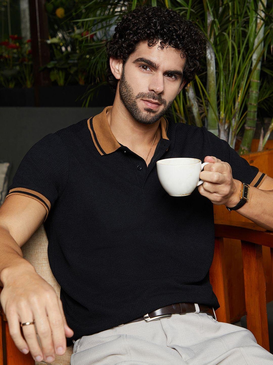 Buy CAHOOT Men Solid Polo Collar Cotton T Shirt -  - Apparel for Men