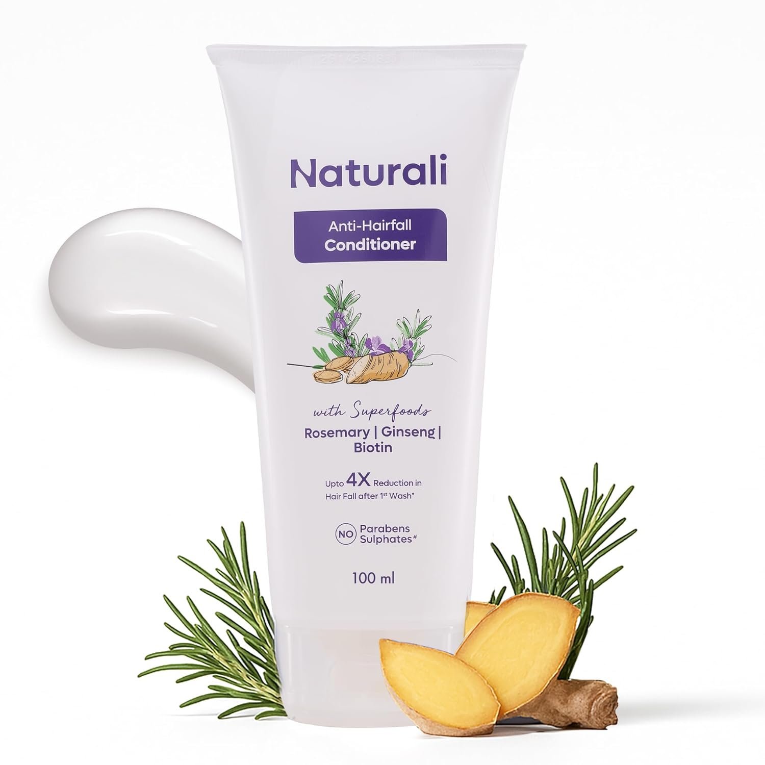 Naturali Anti-Hairfall Conditioner with Rosemary, Korean Ginseng & Biotin | Proven 3x Lesser Breakage from 1st Use | Promotes Hair Growth | Sulphate & Paraben Free Everyday Conditioner For Wom