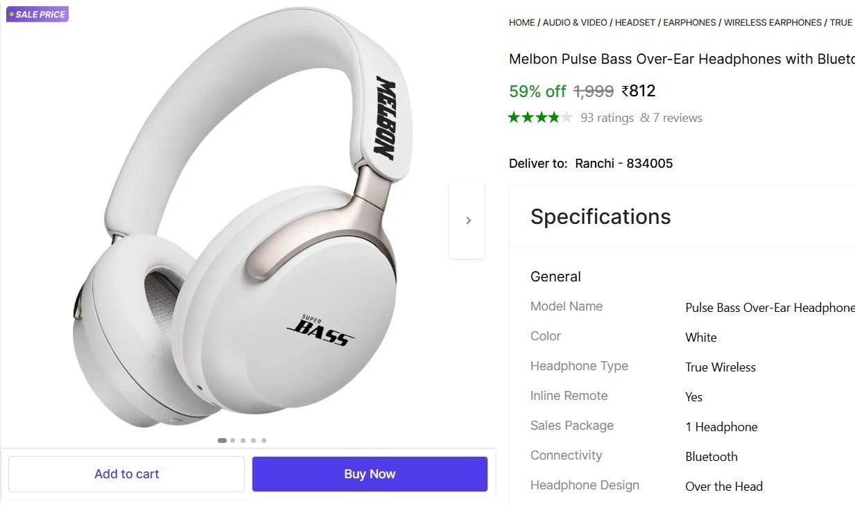 Melbon Pulse Bass Over-Ear Headphones with Bluetooth 5.3 & Wireless Headphone Bluetooth Headset Price in India - Buy Melbon Pulse Bass Over-Ear Headphones with Bluetooth 5.3 & Wireless Headpho