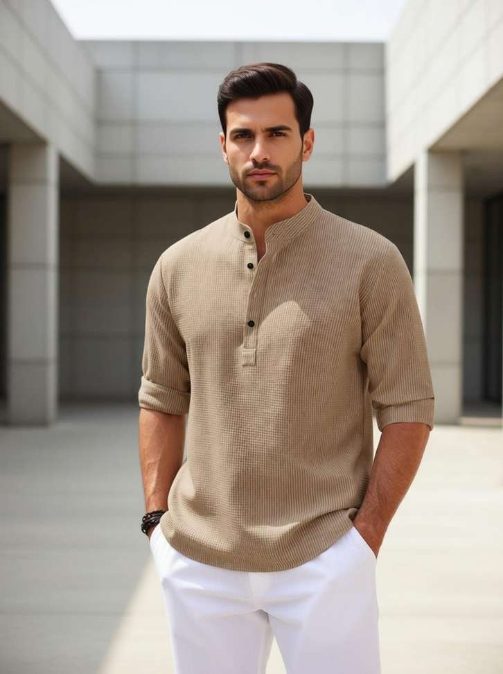 nook men self design kurta