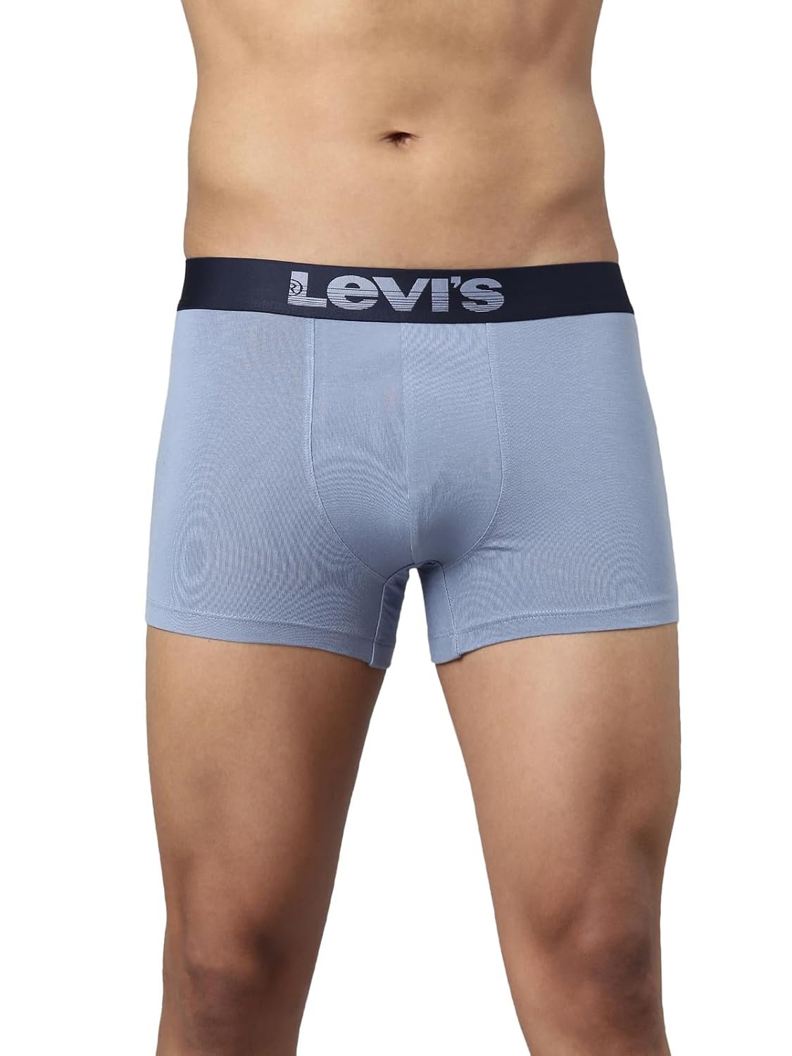 Levi's 032A Trunk for Men | Supima Modal Lycra Blend | Breathable Solid Men’s Underwear | 4-Way Stretch | Anti-Roll No-Dig Waistband | No Ride-Up Mid Length Fit | Stay Retention | Pack of 1