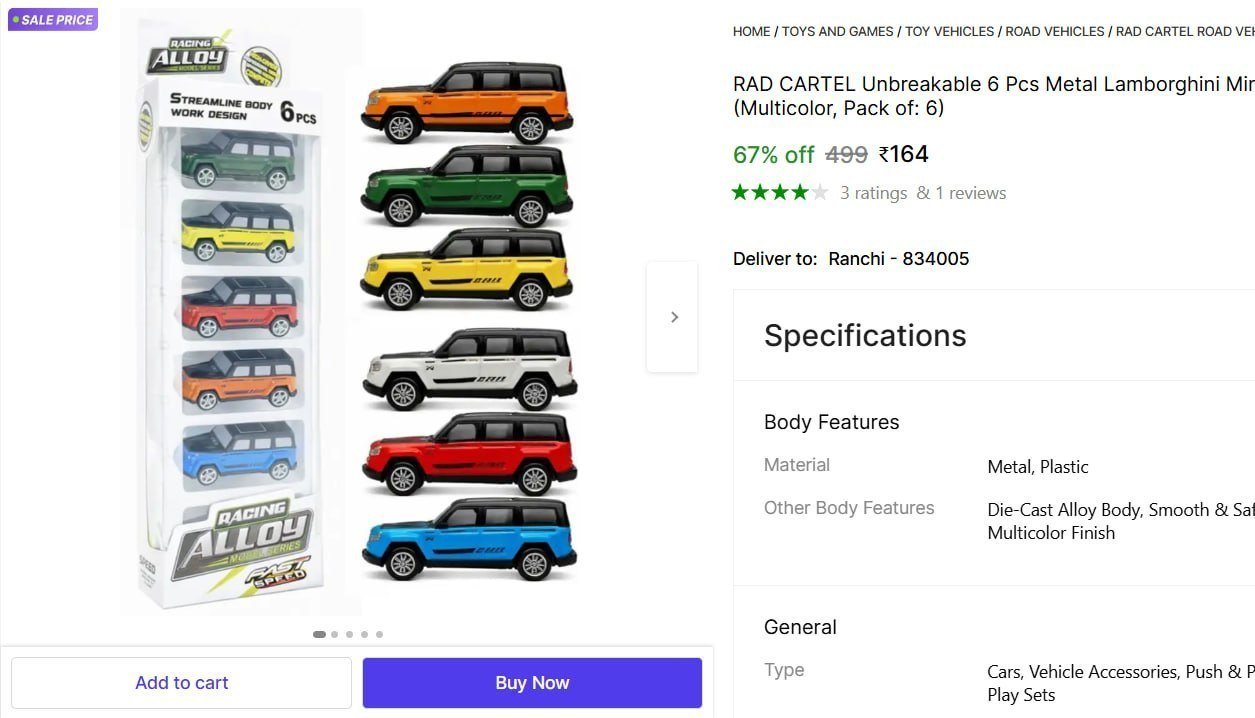 RAD CARTEL Unbreakable 6 Pcs Metal Lamborghini Mini Racing Car Toy for Kids Boys Girls Price in India - Buy RAD CARTEL Unbreakable 6 Pcs Metal Lamborghini Mini Racing Car Toy for Kids Boys Girls onlin