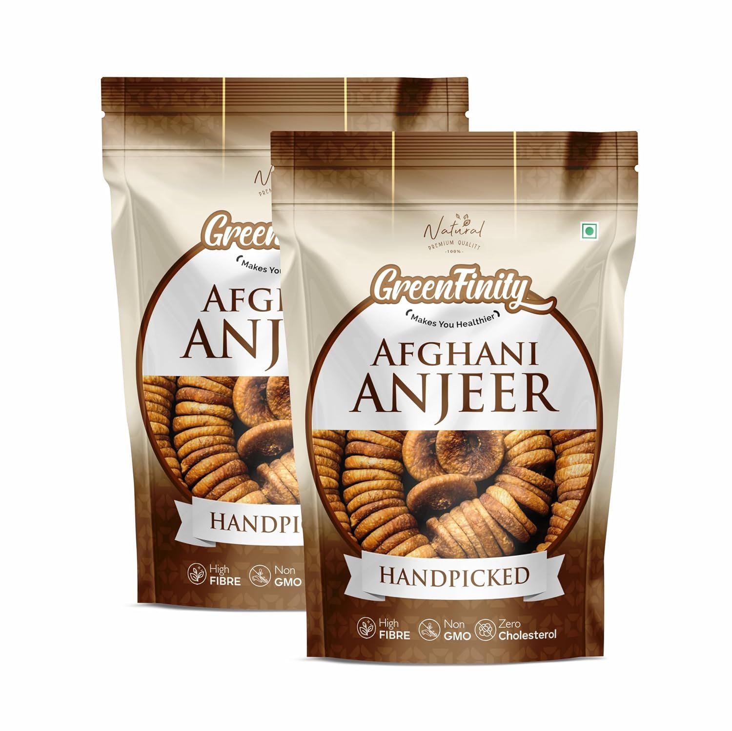 GreenFinity Premium Afghani Anjeer - 1Kg | Dried Figs | Vacuumed Pack [All Premium].