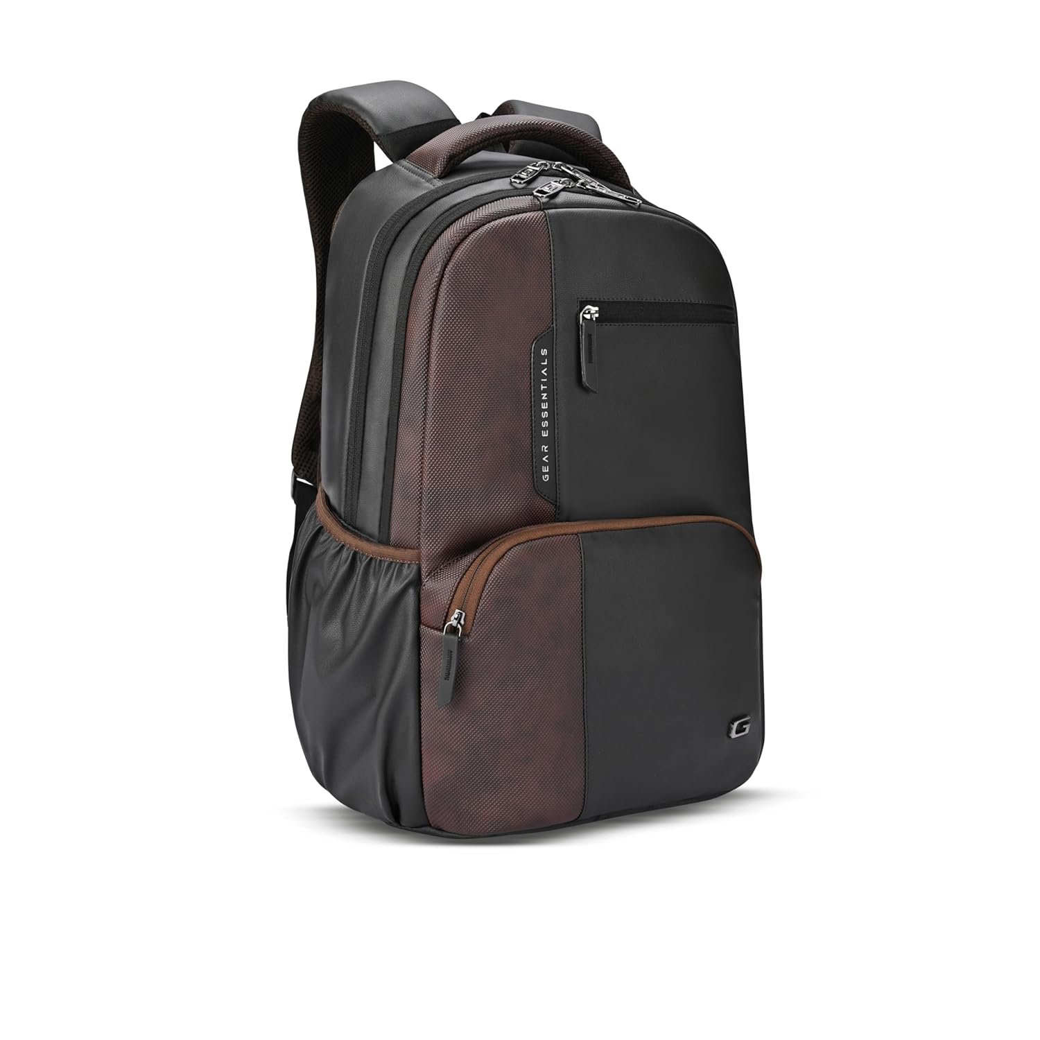 Gear Vintage 2 Faux Leather(Without Antitheft) 19"/34L Large Water Resistant Laptop Backpack/Casual Backpack/Daypack/Travel Backpack/College Bag For Men/Women(Black-Brown)