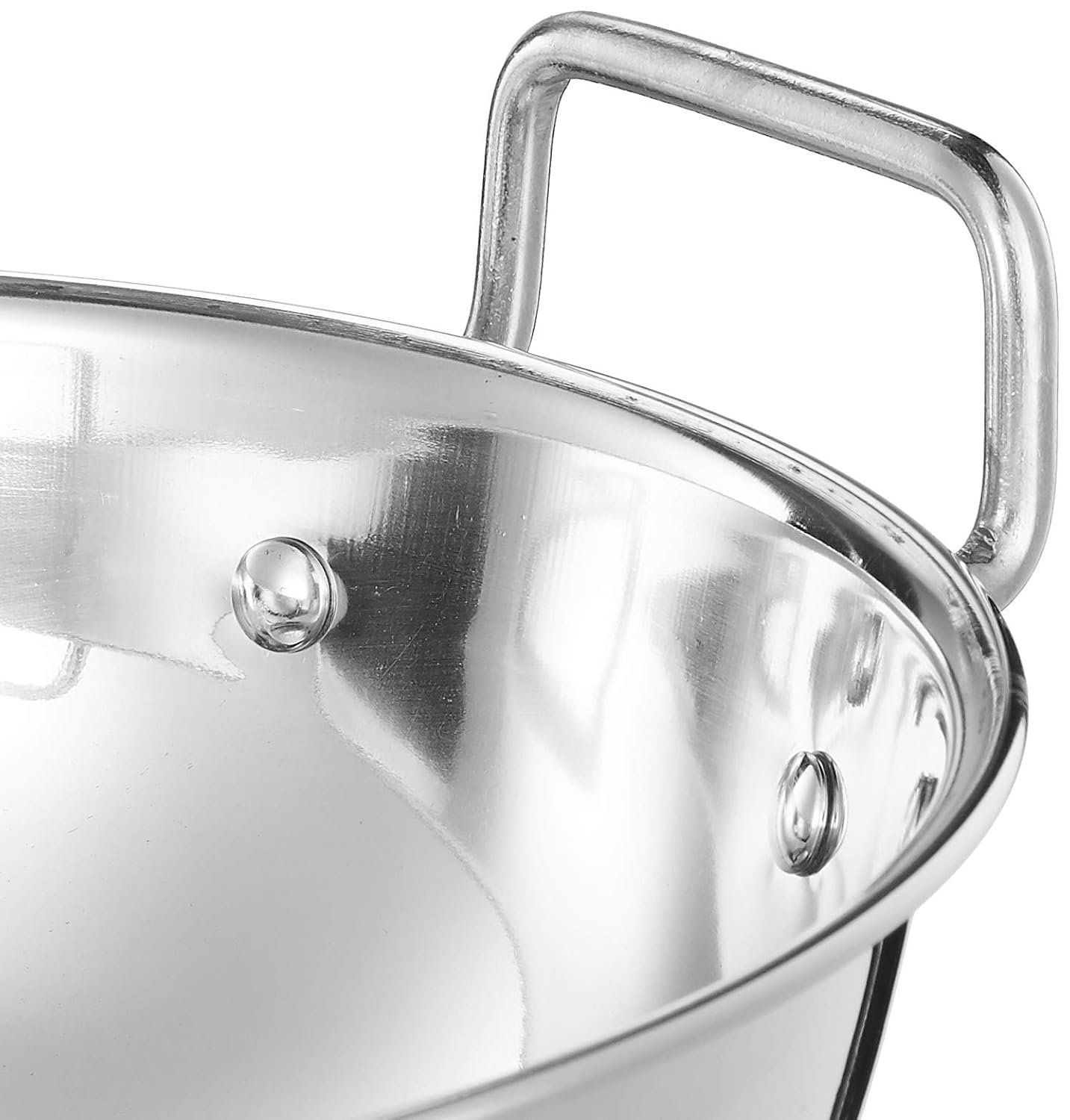 Amazon Brand - Solimo Stainless Steel Induction Bottom Kadhai Set size 22 cm, 27 cm (2 pieces, 2 Liters, and 3.6 Liters)