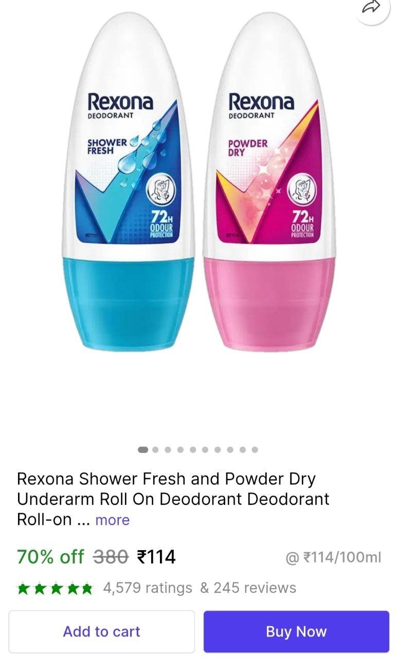Rexona Shower Fresh and Powder Dry Underarm Roll On Deodorant Deodorant Roll-on  -  For Women - Price in India, Buy Rexona Shower Fresh and Powder Dry Underarm Roll On Deodorant Deodorant Roll-on  -  