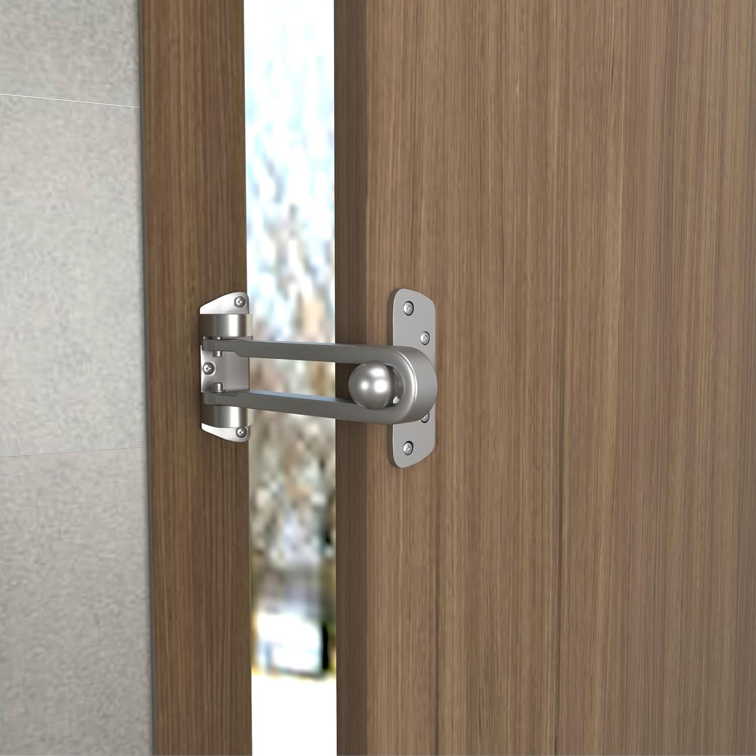 Boniry Heavy Duty Security Door Lock | Anti-Theft Door Guard Latch for Front and Inside Door | Ideal for Home,Office (Silver)