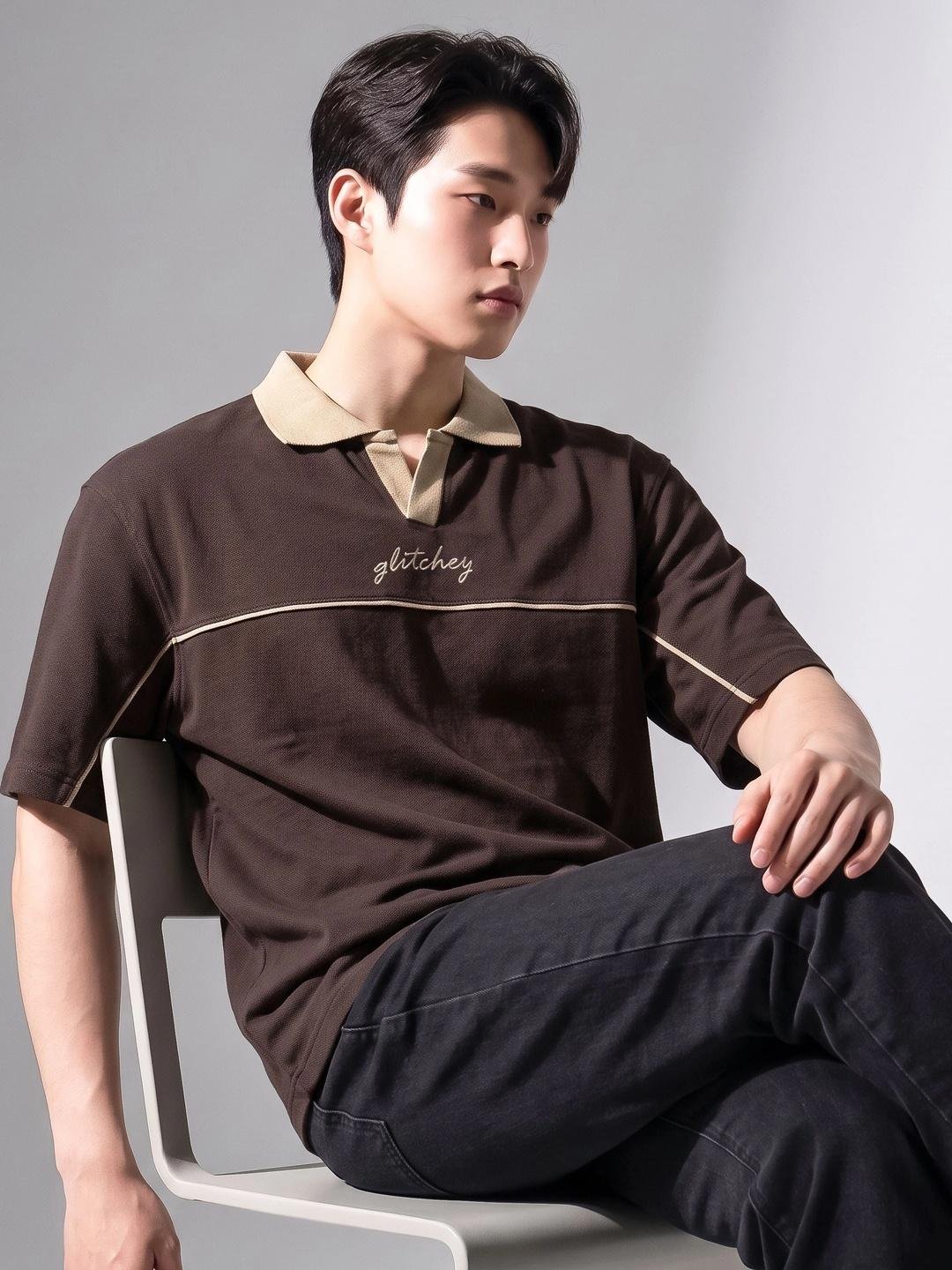 Buy Glitchez Men Typography Polo Collar T Shirt -  - Apparel for Men