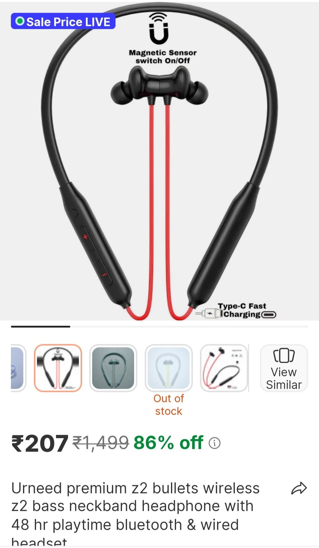 URNEED PREMIUM Z2 Bullets Wireless Z2 Bass Neckband headphone with 48 hr playtime Bluetooth & Wired Headset Price in India - Buy URNEED PREMIUM Z2 Bullets Wireless Z2 Bass Neckband headphone with 