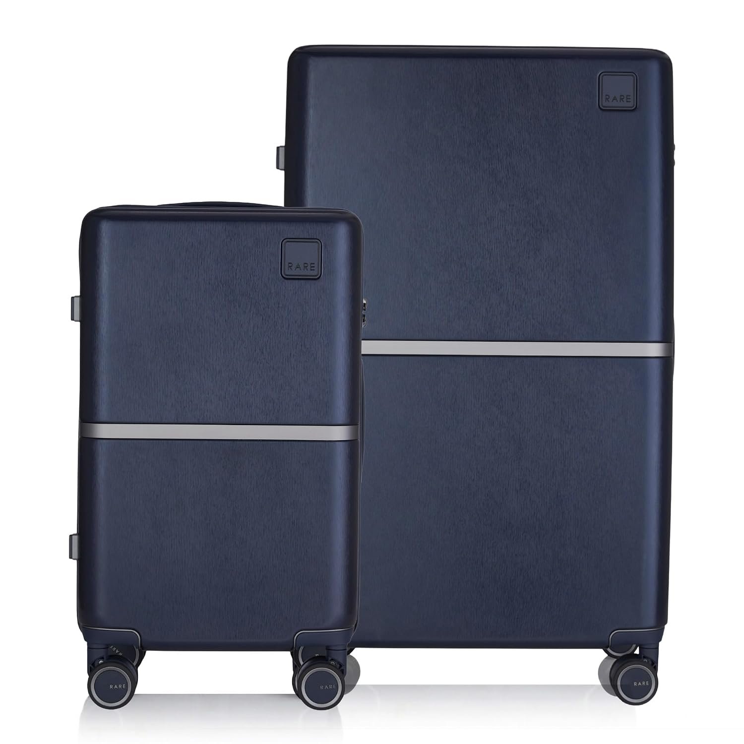 Rare Tony 2Pc Set Blue Hard Trolley Bag Polycarbonate Antiscratch Travel Suitcase with 8 Silent Wheels and a Sturdy TSA Lock - Luggage for Men & Women