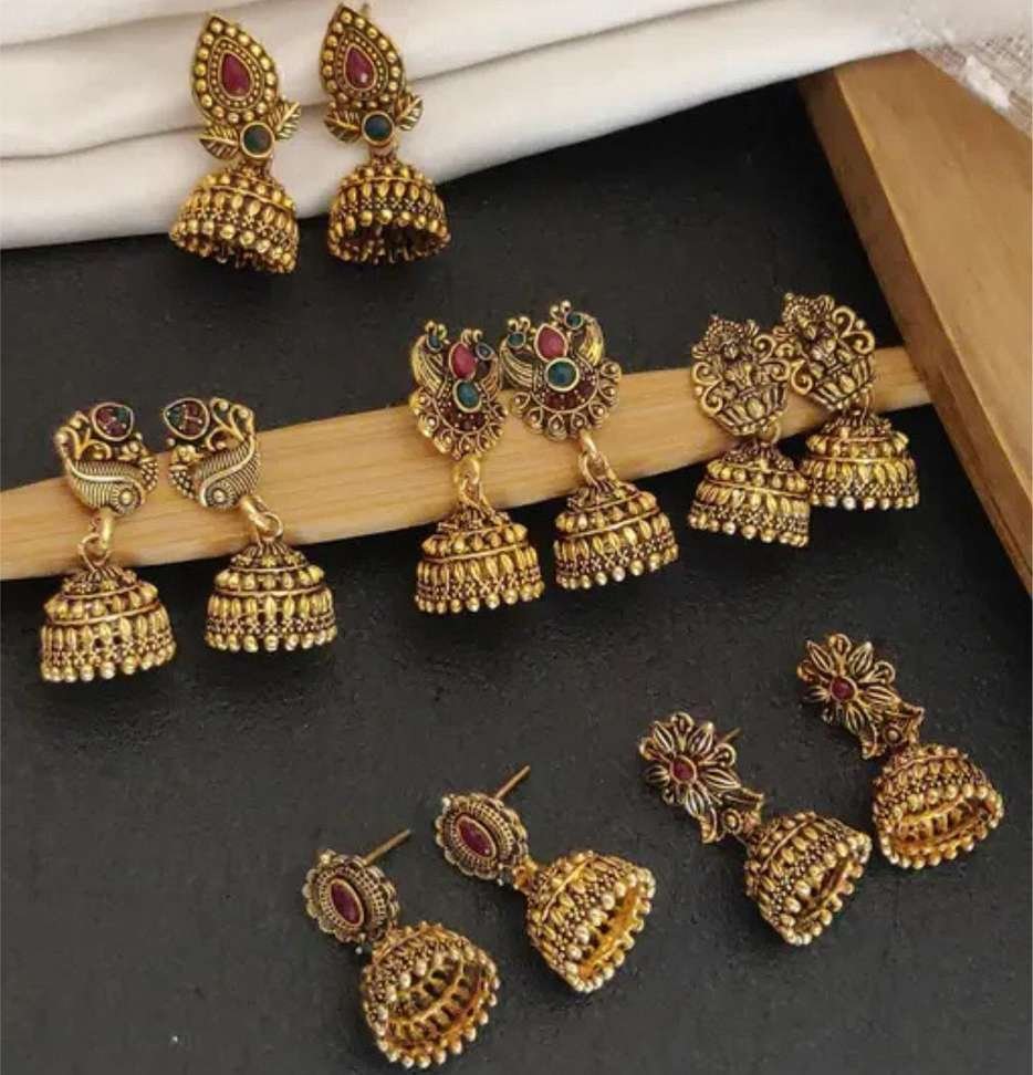flaring crystal alloy jhumki earring drops danglers