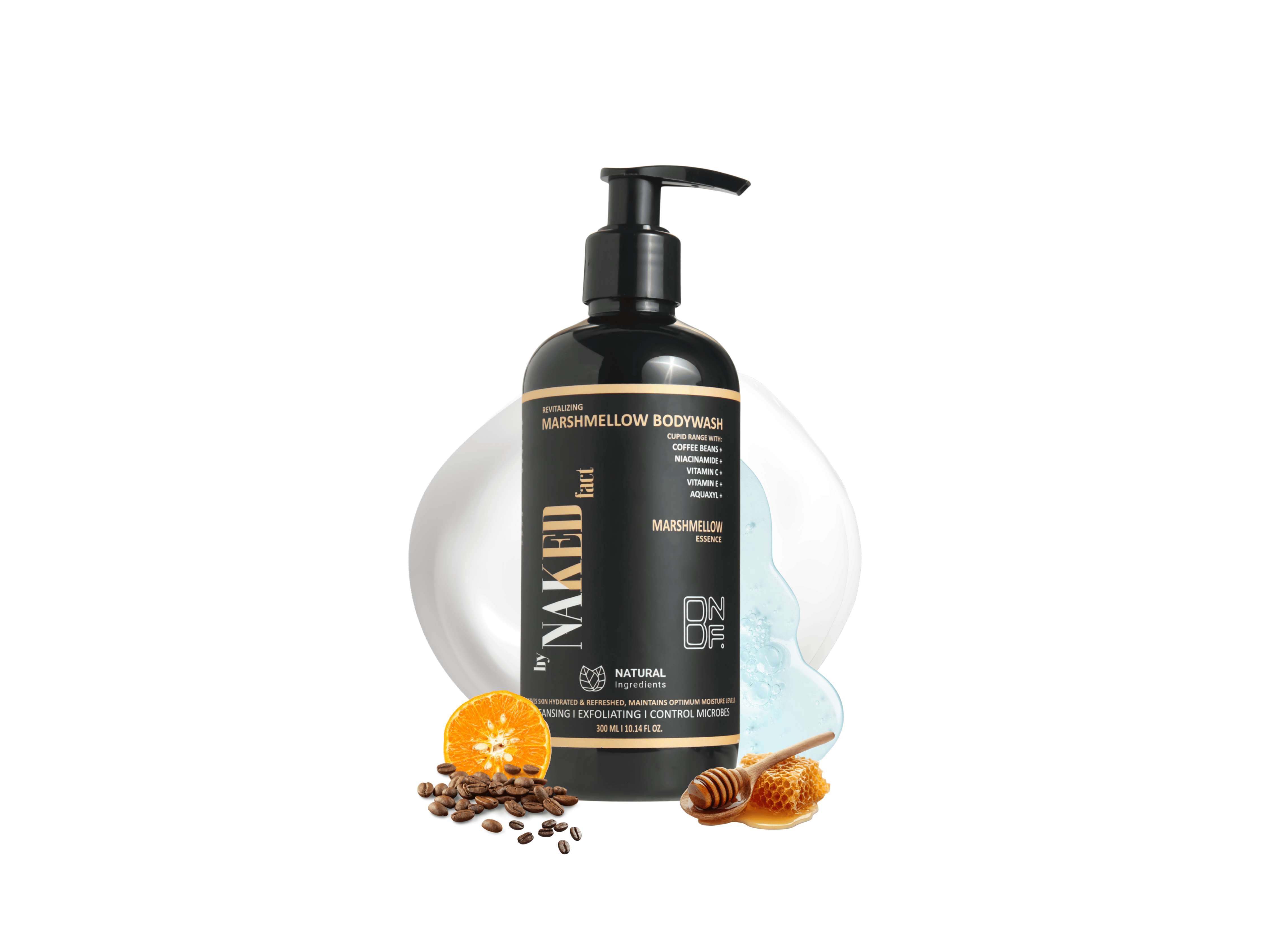 By NAKED fact Cupid Marshmallow Revitalizing Body Wash for Couples | Refreshing Shower Gel for Deep Cleansing, Exfoliating, Hydrating, Balance moisture, Oil control | 6 Hours sensual feel | Infused wi
