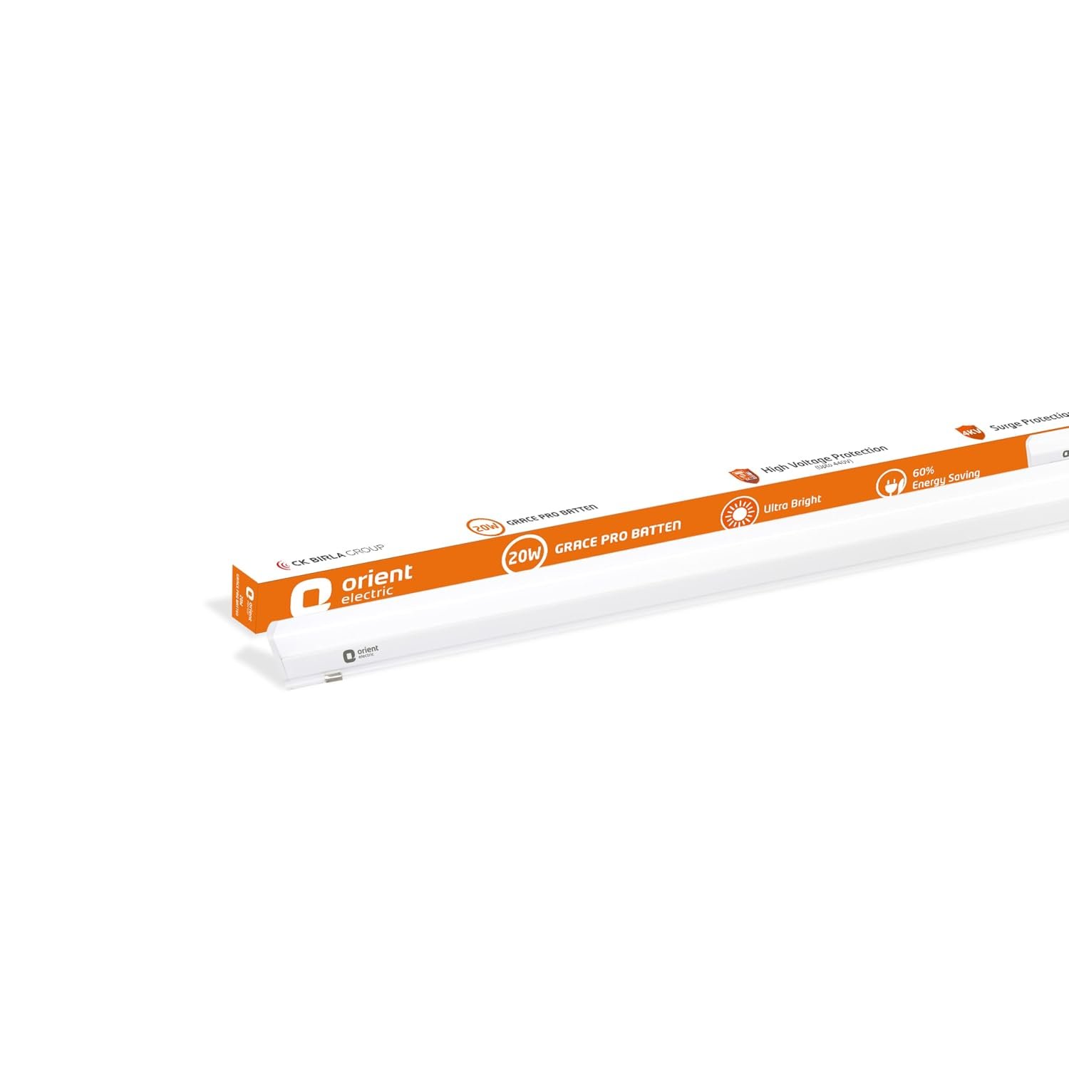 Orient Electric Grace Pro 20W LED Batten| 2000 lumens Bright Light Output| LED tubelight for Home| Sleek & Stylish Design| Non-breakable Polycarbonate housing | Pack of 1