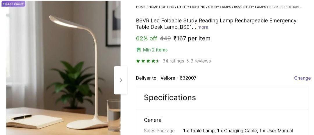 BSVR Led Foldable Study Reading Lamp Rechargeable Emergency Table Desk Lamp_BS91 Study Lamp Price in India - Buy BSVR Led Foldable Study Reading Lamp Rechargeable Emergency Table Desk Lamp_BS91 Study 