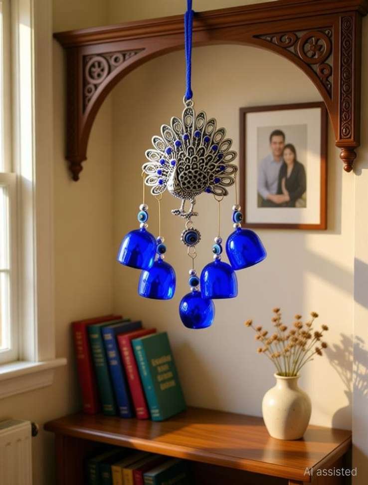 SANWALIYA JI SANWALIYA JI Evil Eye Peacock Hanging with Bells for Home Door Decor Decorative Showpiece  -  38 cm Price in India - Buy SANWALIYA JI SANWALIYA JI Evil Eye Peacock Hanging with Bells for 