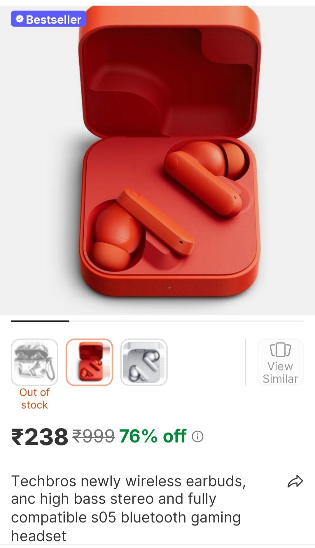 TECHBROS NEWLY Wireless Earbuds, ANC High bass Stereo and Fully Compatible S05 Bluetooth Gaming Headset Price in India - Buy TECHBROS NEWLY Wireless Earbuds, ANC High bass Stereo and Fully Compatible 