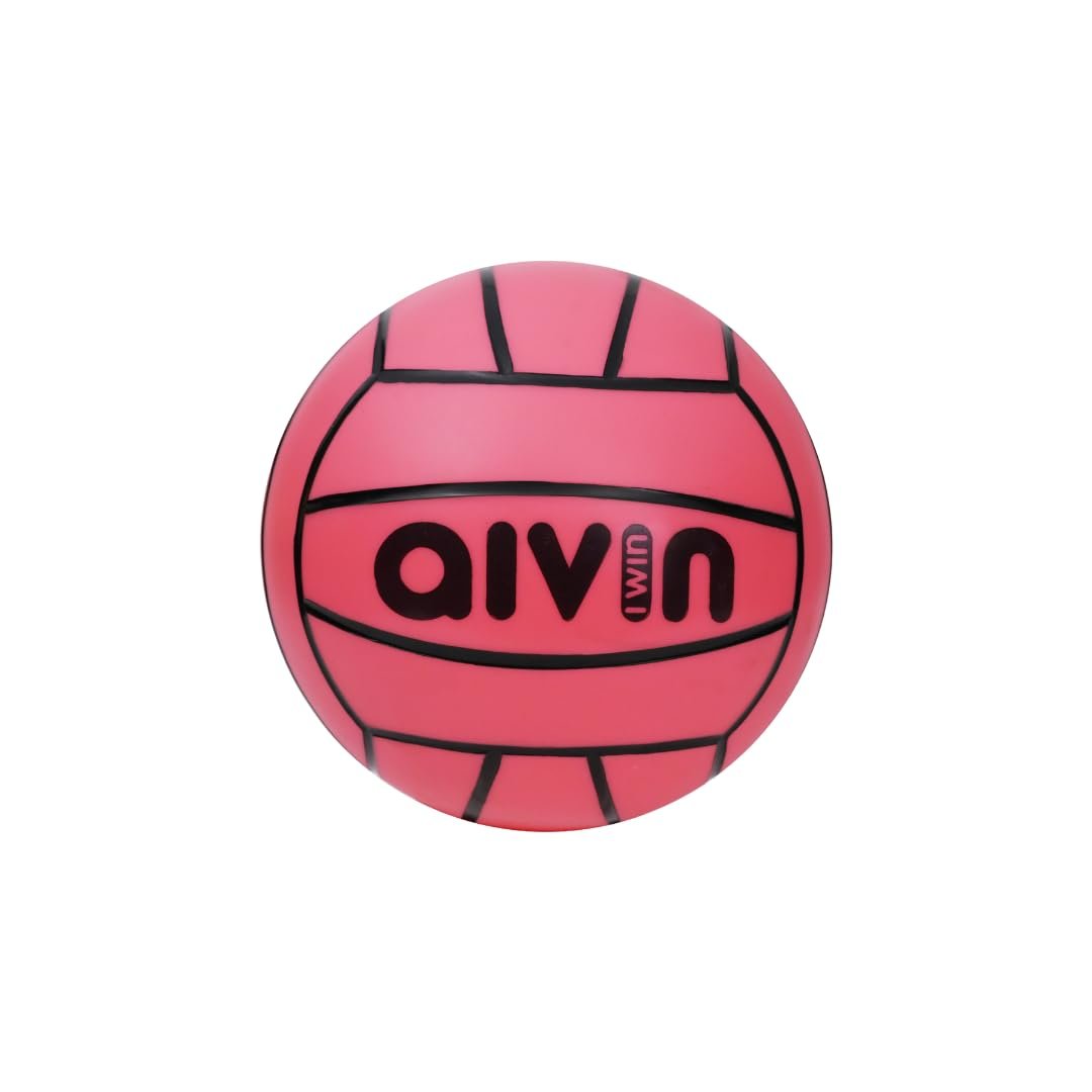Aivin Home-Play Volleyball | Grooved Grip PVC Surface | All-Surface Play | Balanced Flight & Consistent Bounce | Indoor & Outdoor Use (Neon Pink, 1)