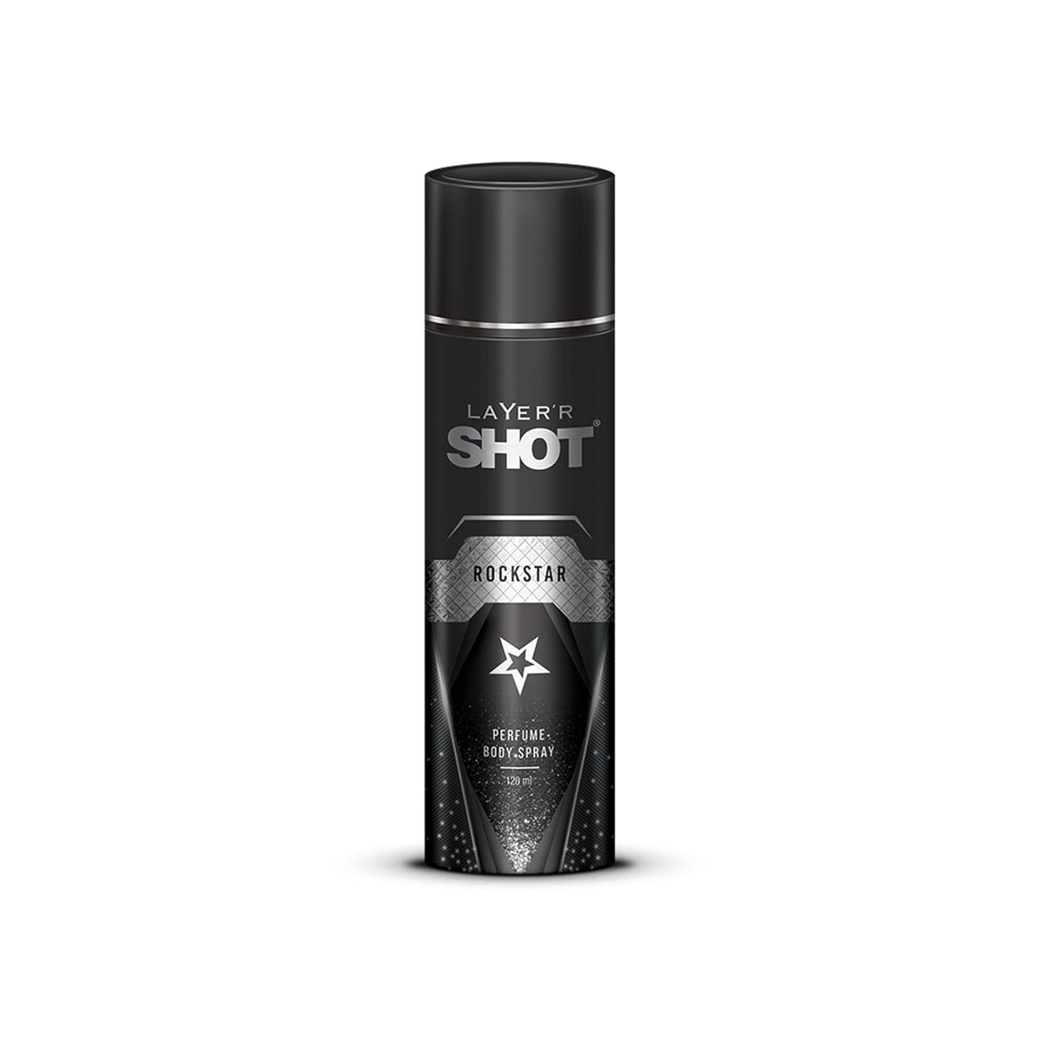 Layer'r SHOT Rockstar Deodorant Body Spray for Men, 120ml | Long-lasting fresh citrus fragrance with aromatic, fruity, woody and musky notes for everyday freshness.