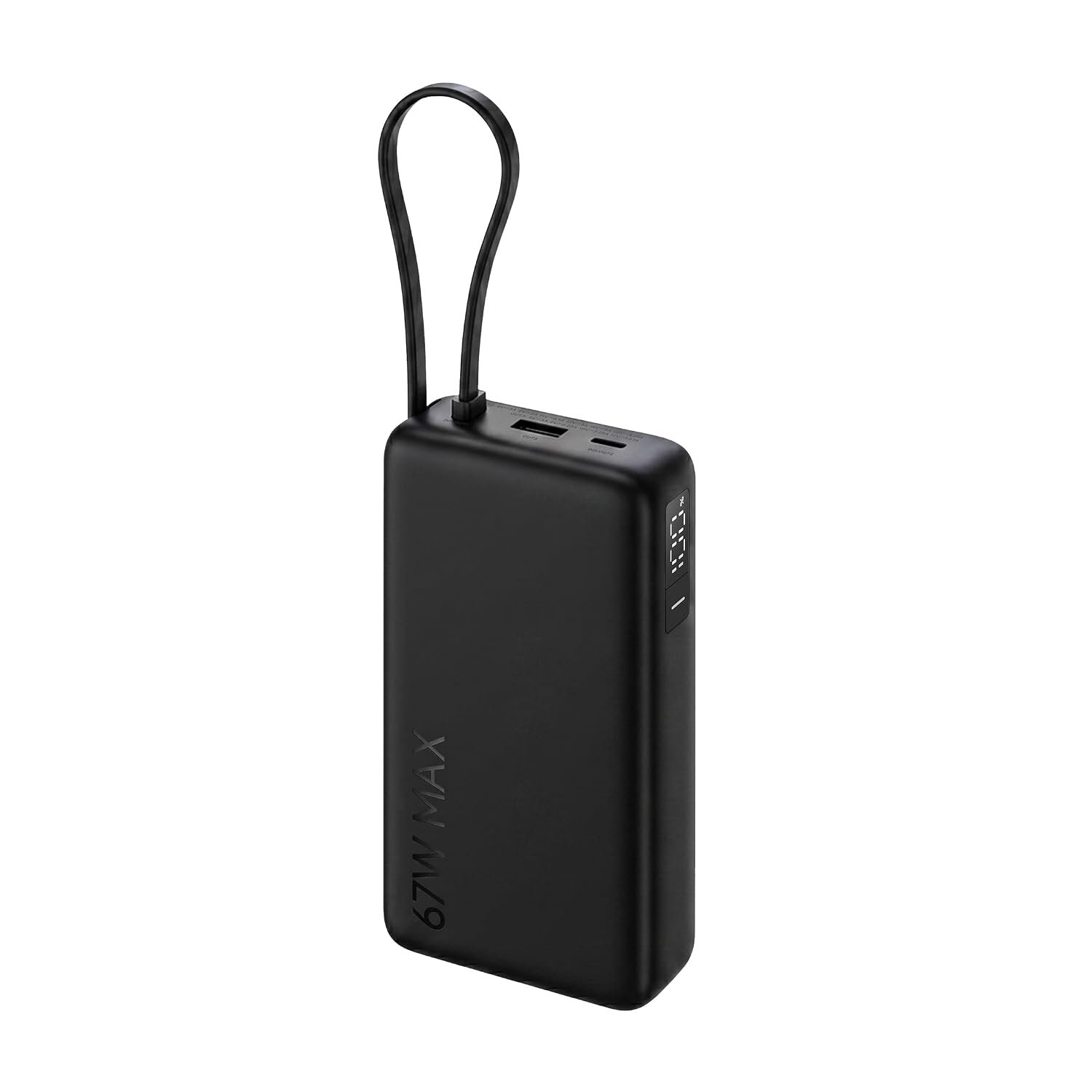 Xiaomi Power Bank 5i 20000mAh 67W Turbo Charging PD 3.0 & PPS|in-Built Cable|12 Layer Protection|Digital Display|Triple Output Ports|Supports Laptop, Tablet, Phone, Earbud (Jet Black)- 2026 Jul La