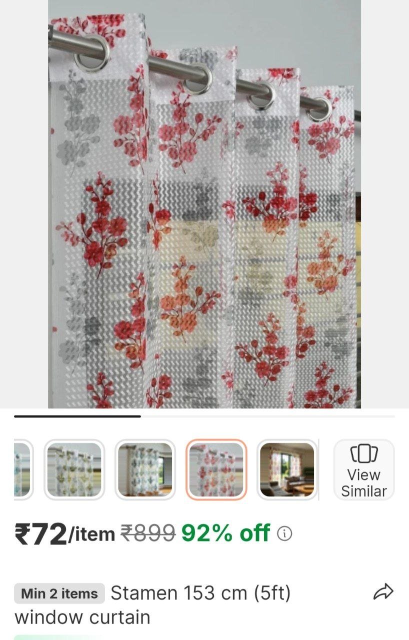STAMEN 153 cm (5ft) Window Curtain Price in India - Buy STAMEN 153 cm (5ft) Window Curtain online at Shopsy.in