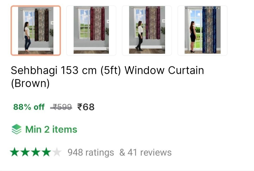 Sehbhagi 153 cm (5ft) Window Curtain Price in India - Buy Sehbhagi 153 cm (5ft) Window Curtain online at Shopsy.in