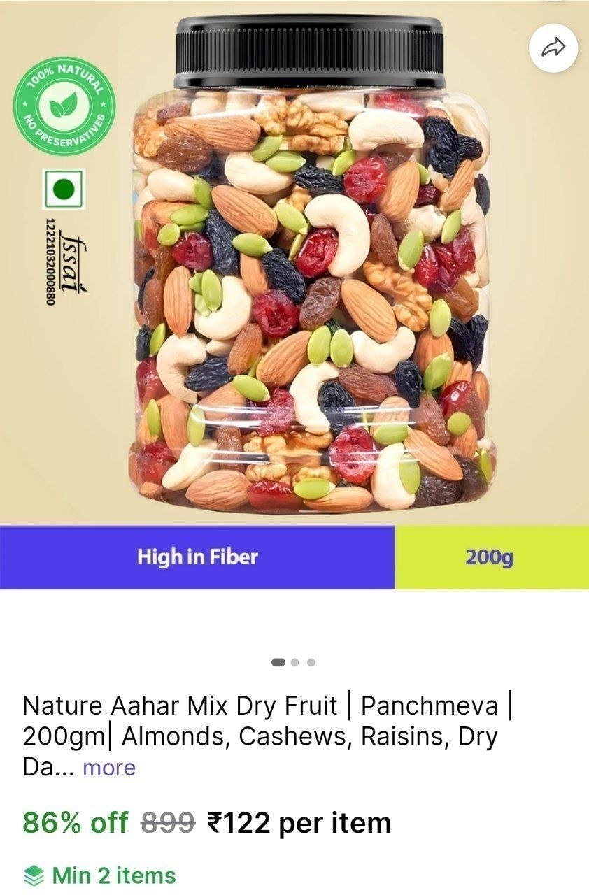 Nature Aahar Mix Dry Fruit | Panchmeva |200gm| Almonds, Cashews, Raisins, Dry Dates, Pistachios, Figs Price in India - Buy Nature Aahar Mix Dry Fruit | Panchmeva |200gm| Almonds, Cashews, Raisins, Dry