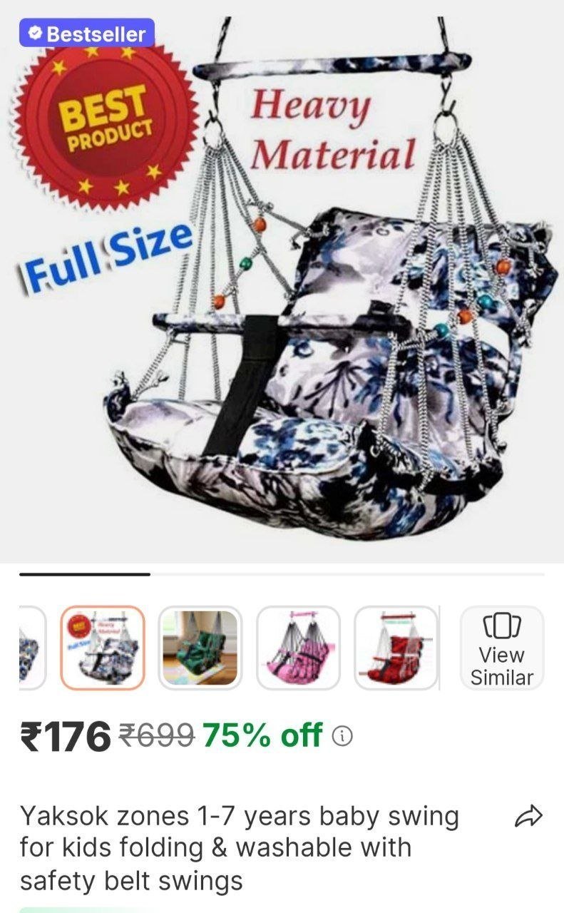 Yaksok ZONES 1-7 Years Baby Swing For Kids Folding & Washable With Safety Belt Swings Price in India - Buy Yaksok ZONES 1-7 Years Baby Swing For Kids Folding & Washable With Safety Belt Swings