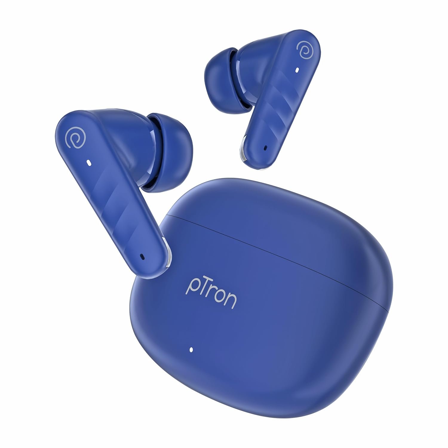 pTron Bassbuds Spark in-Ear TWS Earbuds with Stereo Sound, 40Hrs Playtime, Stereo Calls, Bluetooth V5.3 Headphones with Quick Pairing, Touch Control, Voice Assistant, Type C Charging & IPX5 (Blue)